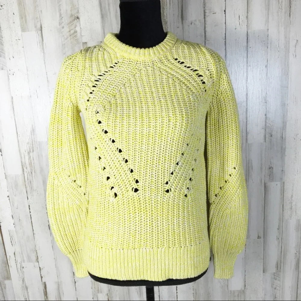 Lucky Brand Chunky Open Knit Sweater Pullover Xs